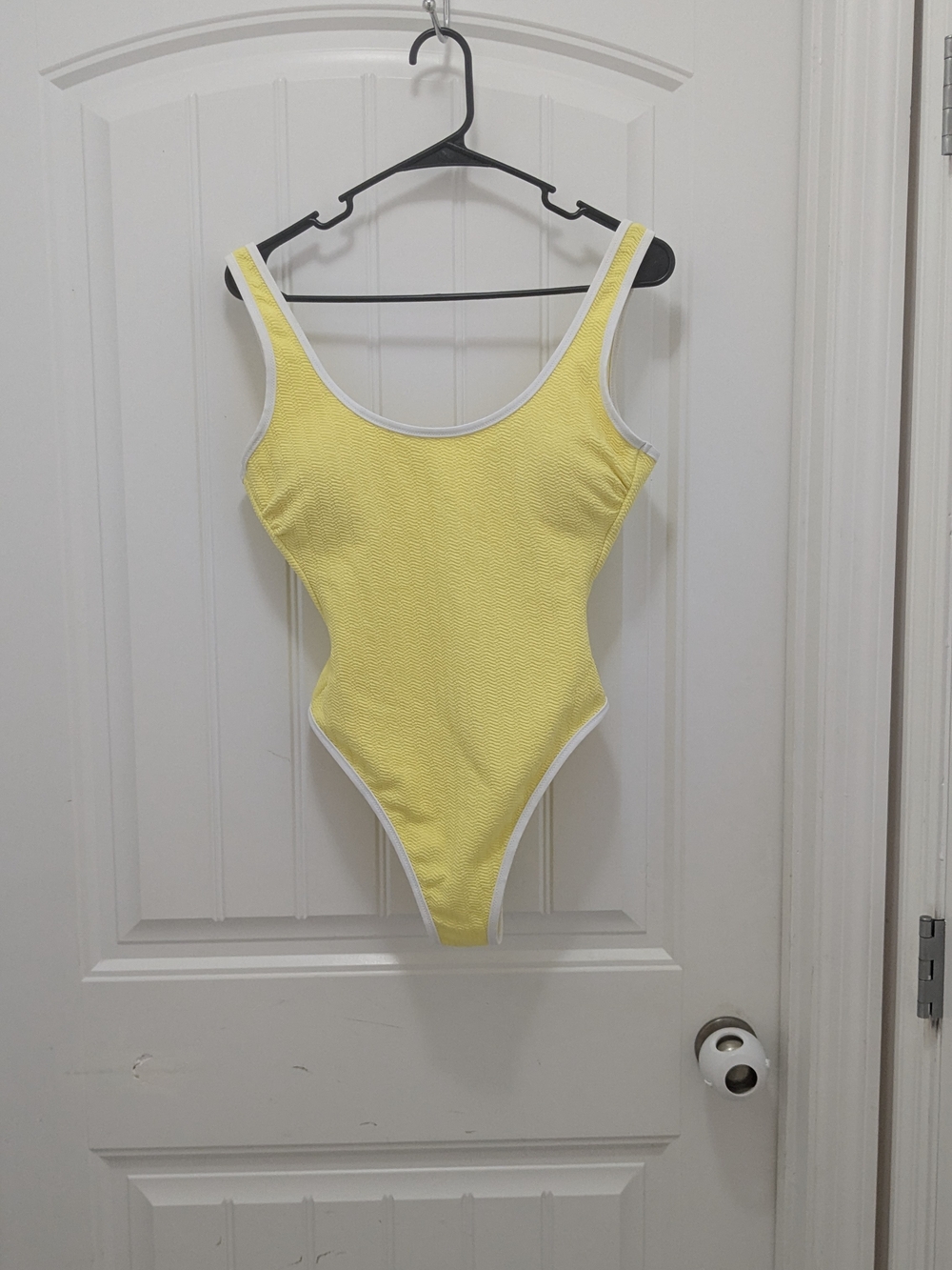 No Boundaries Yellow Textured"Baywatch Style" One-Piece Swimsuit - Size M (8-10)